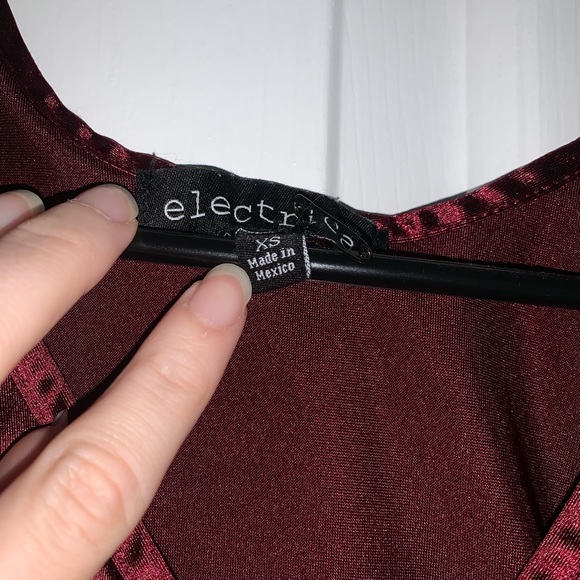 Red Satin Crop Top - Picture 2 of 3